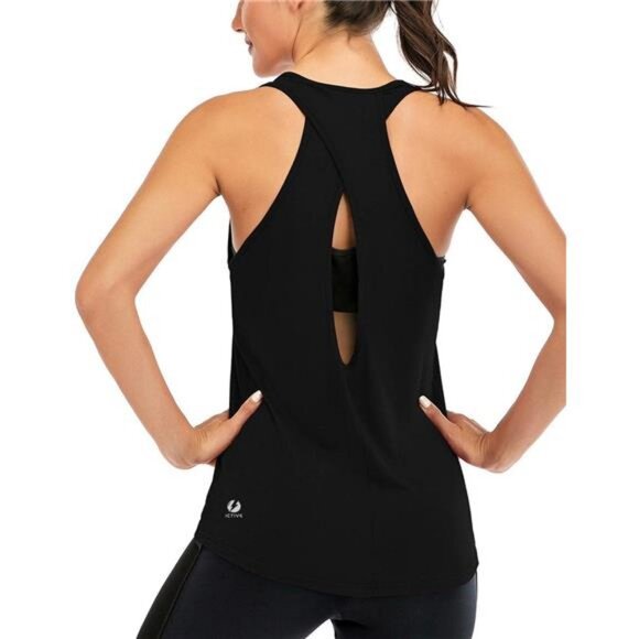 Womens Cross Backless Workout Tops for Women Racerback Tank Tops Open - Picture 1 of 3